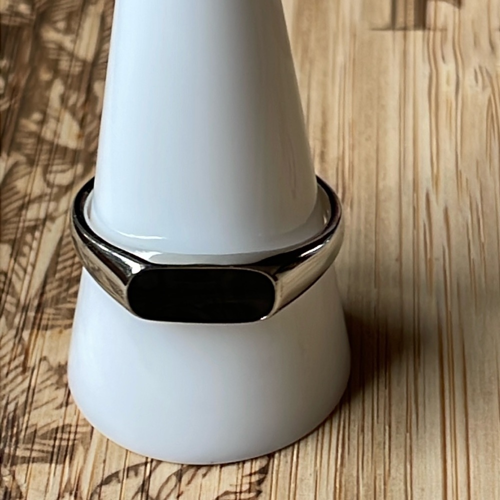 Miansai Thin Pax Ring Black Enamel Sterling Silver